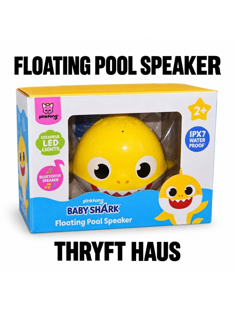 Pinkfong Baby Shark Floating Pool Speaker Bluetooth IPX7 LED BSBT220